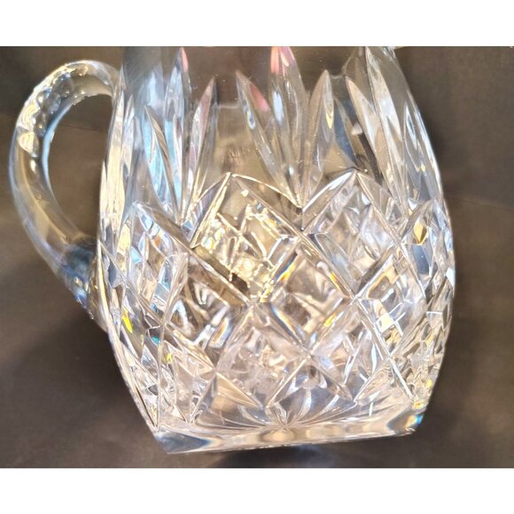 Ceska Crystal Glass Drink Pitcher Diamond Cut? Elegant 5", Vase Table Decor - Picture 5 of 7